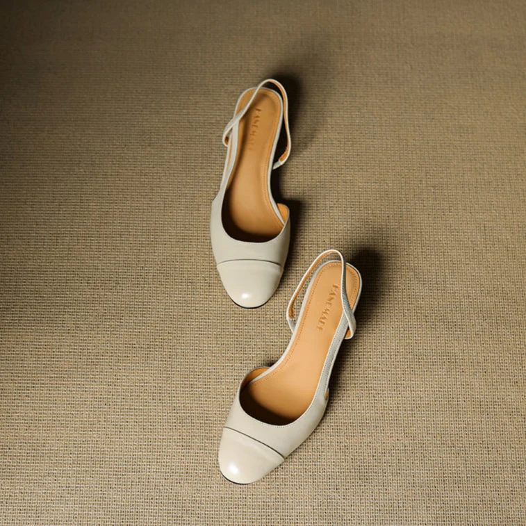 Slingback-Pumps aus echtem Leder f��r Damen