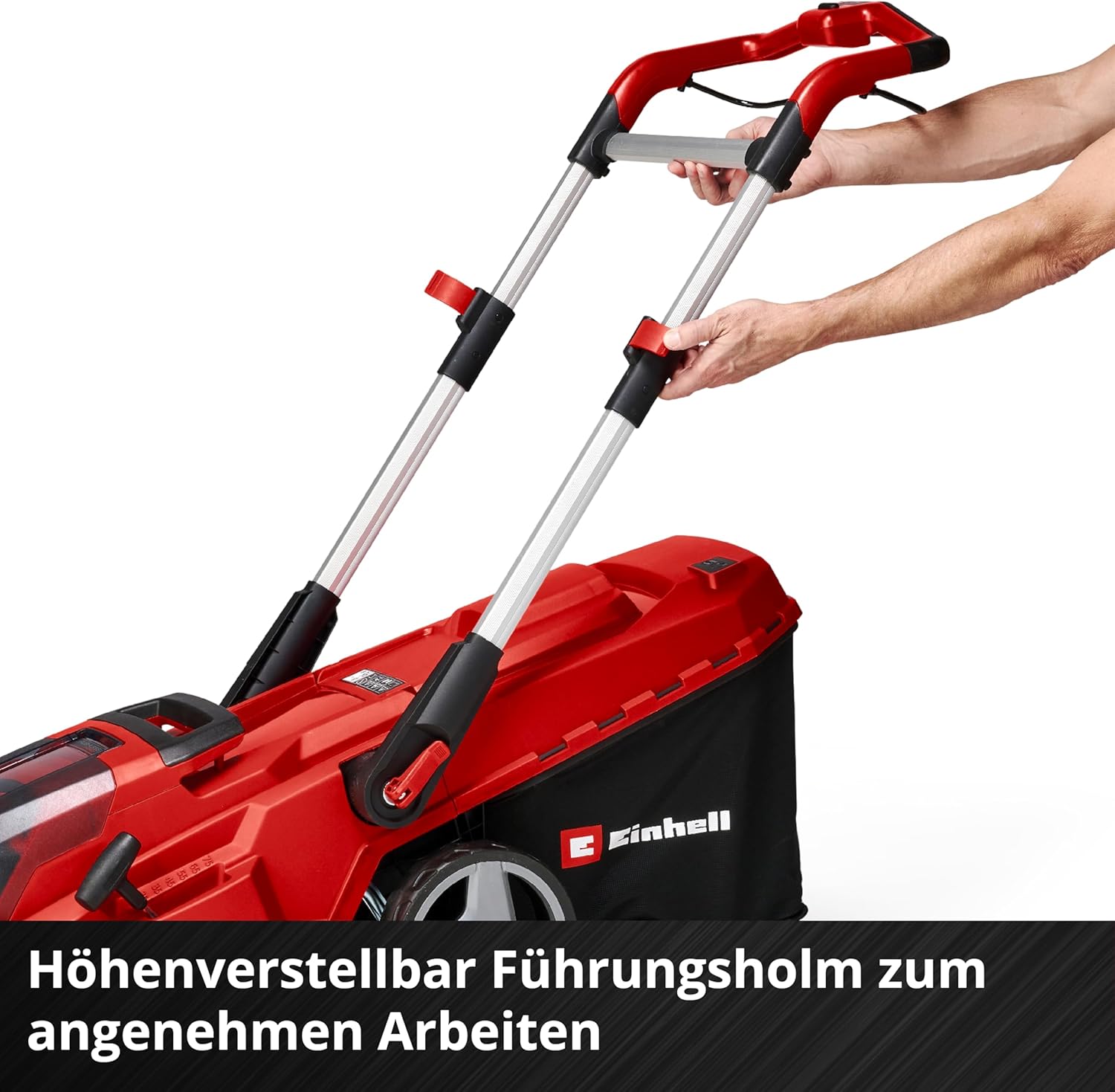 Einhell Akku-Rasenmher RASARRO 36/38 Kit Power X-Change (36 V, 38 cm Schnittbreite, 450 m, Brushless, Mulchfunktion, 45L Fangkorb, inkl. 2x 4,0 Ah Akkus + Twincharger)