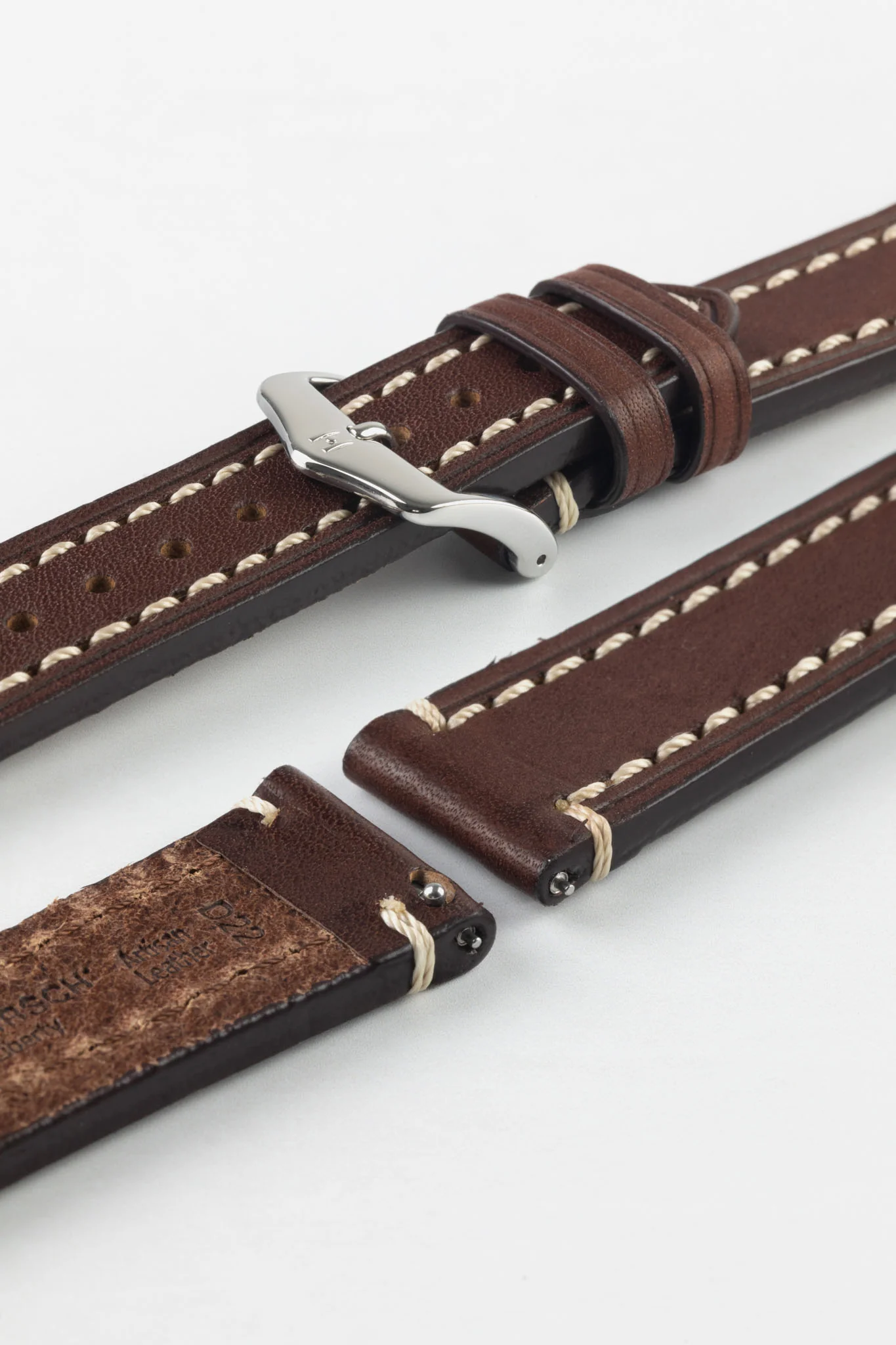 Hirsch LIBERTY Leather Watch Strap in BROWN