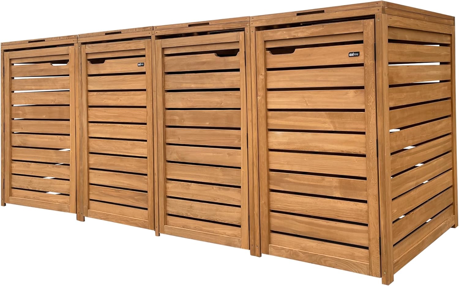 AXI Lex Mülltonnenbox Holz Braun | Mülltonnenverkleidung mit Deckel für 4 Tonnen - 240-960L | Müllbox/Aufbewahrungsbox für Mülltonnen