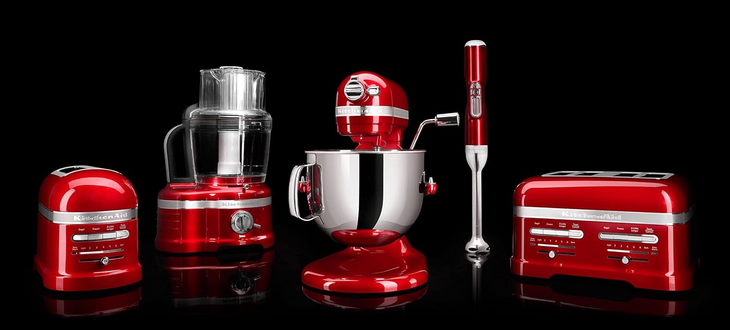 KitchenAid Toaster für 4 Scheiben mit Sandwich-Zange | Artisan | Retro Toast Machine | Verschiedene Funktionen und Bräunungsstufen | Rot