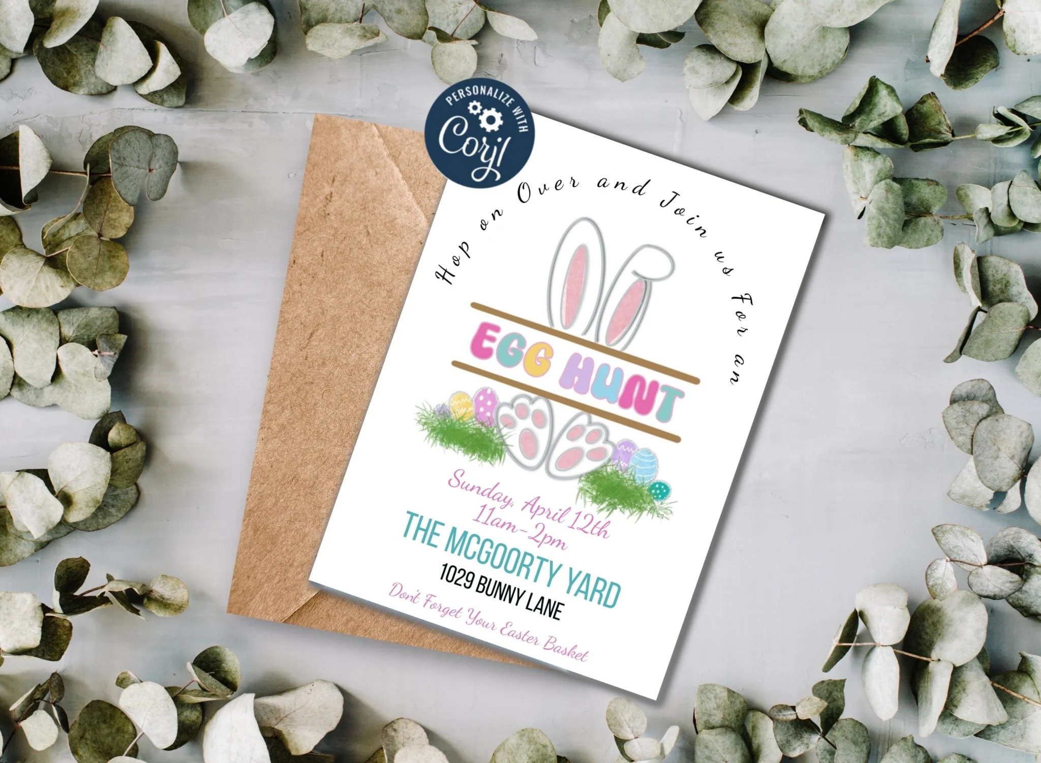 Easter Egg hunt invitation template | Easter Digital Invitation Template | Easter egg Theme