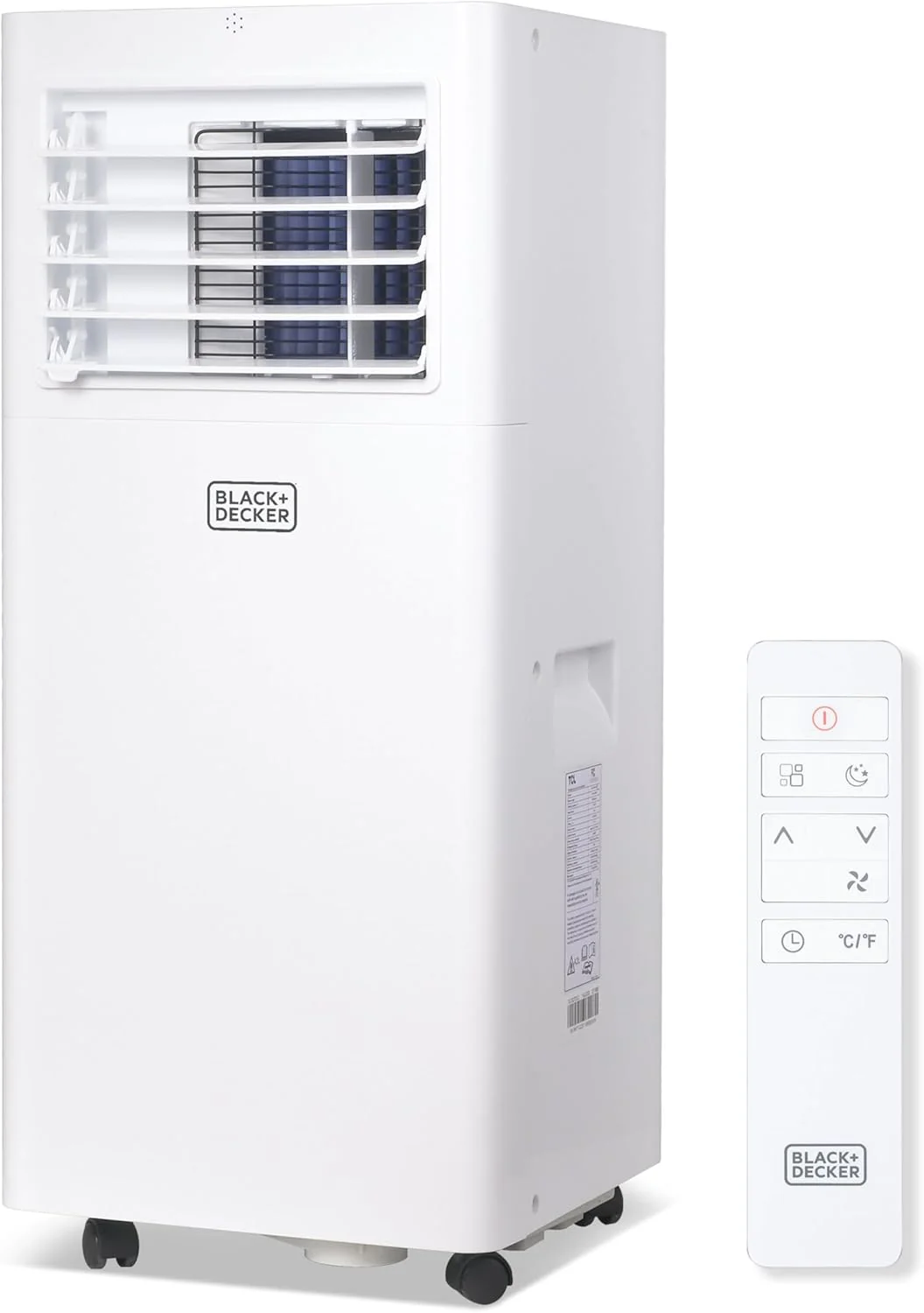BLACK+DECKER Portable Air Conditioner. 8.500 BTU (5.100 BTU SACC) for Rooms Up To 350 Sq. Ft.. Portable AC with Full Function Remote Control & Window Kit. BPACT05SM. White