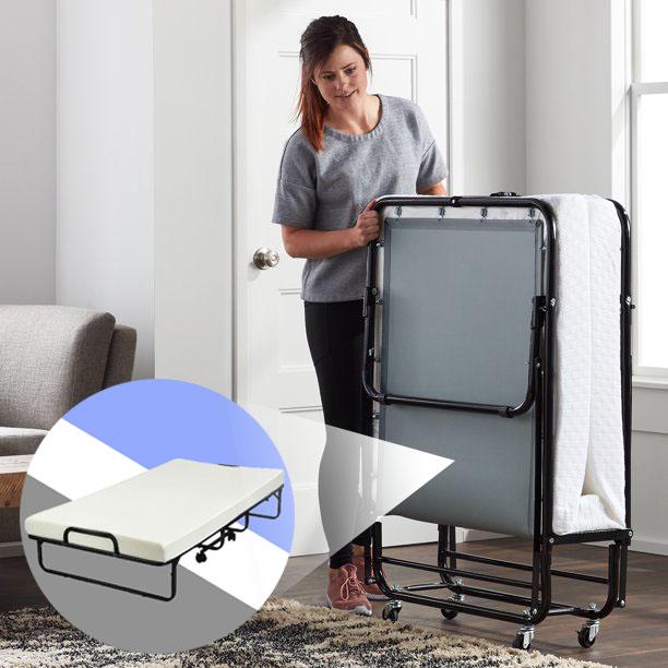 2025 BEST Heavy Duty 640LBS Rollaway Folding Bed With Memory Foam Mattress