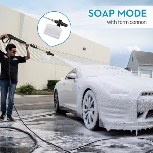 GREENER Idropulitrice elettrica 4200 PSI idropulitrice elettrica con tubo di uscita da 15,2 m e 4 ugelli rapidi, idropulitrice elettrica da 2,4 GPM con cannone per sapone, per auto, vialetto, pulizia : Amazon.it: Giardino e giardinaggio