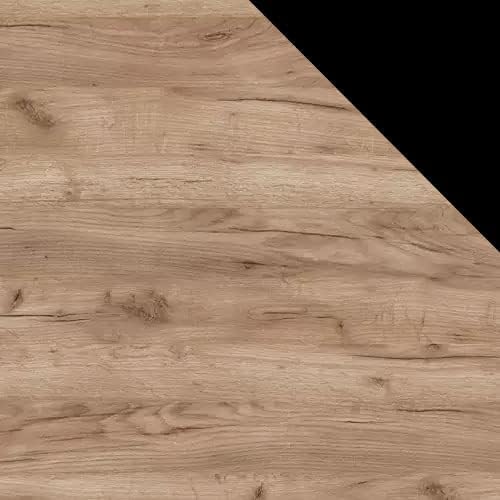 Mirjan24 Wohnwand Bentley, Praktische Anbauwand, Schrankwand, Mediawand, mit viel Stauraum, Top-Qualität (Country Oak Grey/Schwarz, mit LED Beleuchtung)