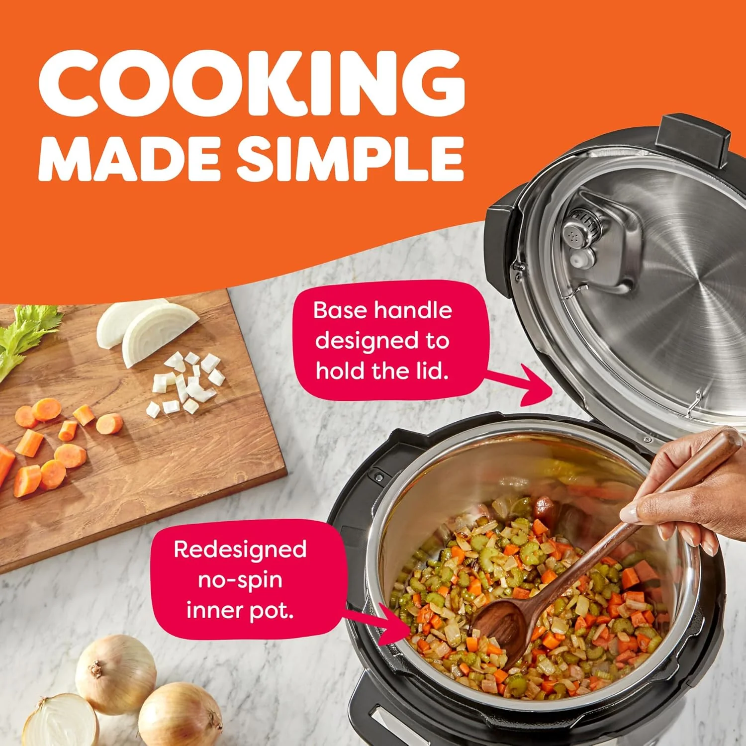 9-in-1 Multicooker. Pressure Cooker. Slow Cook. Rice Maker. Steamer. Saut茅. Yogurt. Warmer & Sterilizer. Includes App With Over 800 Recipes. Stainless Steel. 6 Quarts