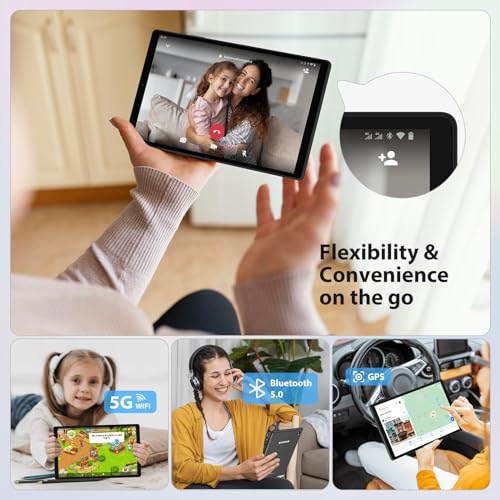 RUSHAR Tablet 10 Pollici Android 14 con 4G LTE e WiFi 5G,36GB RAM   128GB ROM (1TB TF),Octa Core 2.0 GHz,8000mAh,Bluetooth 5.0,GPS,8MP   13MP,Tablet con Tastiera   Mouse   Manica,Nero : Informatica