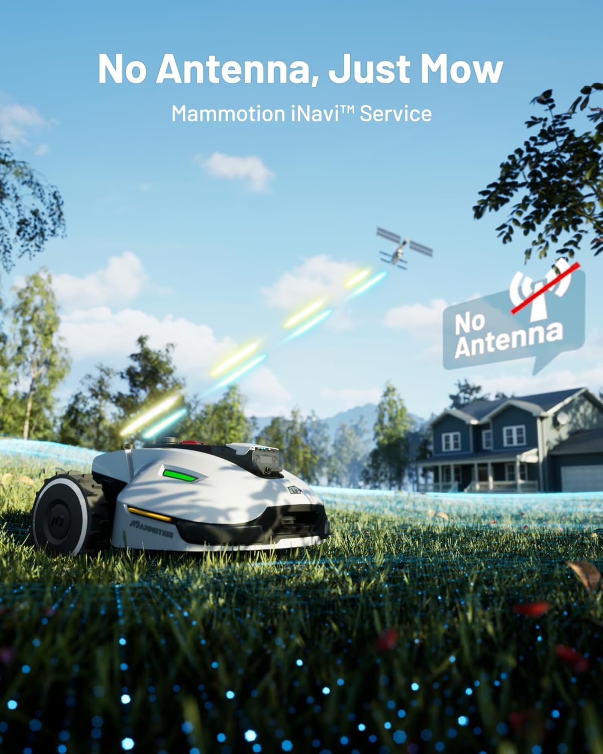 MAMMOTION YUKA Mini 700 Mähroboter ohne Begrenzungskabel, NetRTK+Vision, Keine RTK-Antenne erforderlich, Auto-Kartierung, Empf. 700m², Max. 1100m², mit 4G-Modul, 50% Steigung