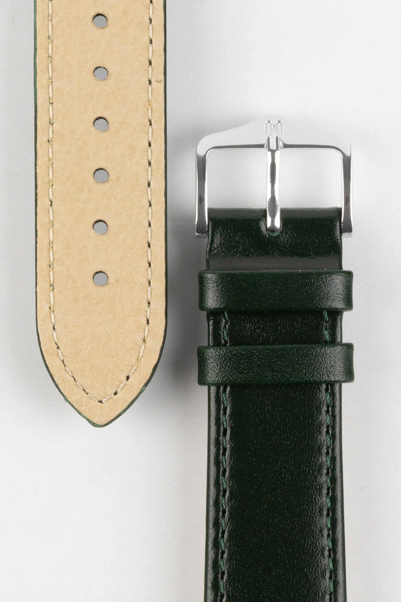 Hirsch OSIRIS Calf Leather Watch Strap in GREEN