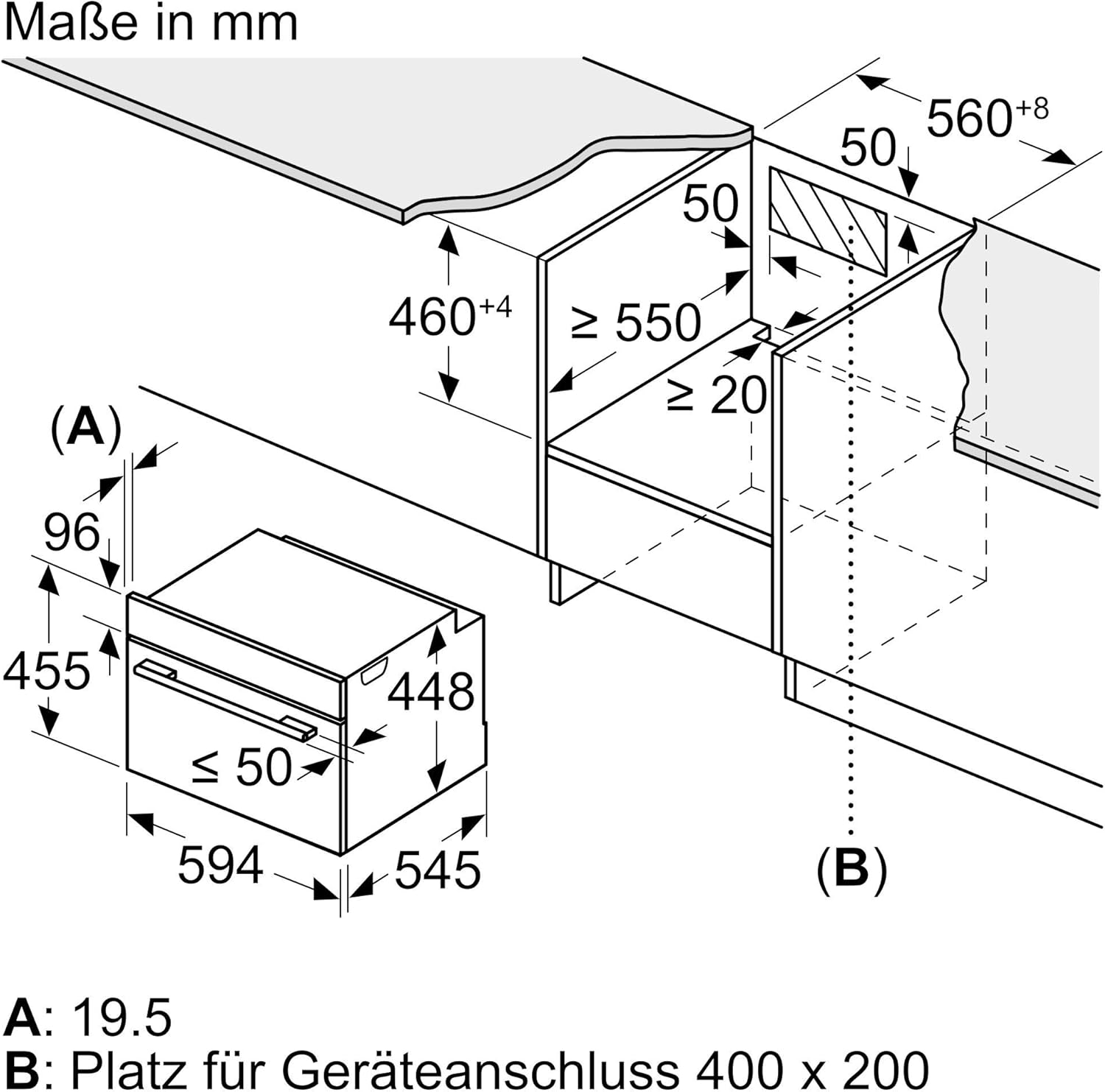 Bosch BFR634GS1 Serie 8 Einbau-Mikrowelle, Türanschlag Rechts, AutoPilot 7 Automatikprogramme, Reinigungsunterstützung, TFT-Touchdisplay, LED-Beleuchtung gleichmäßige Ausleuchtung, 38 x 60 cm, 900 W