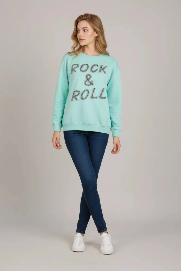Women's Rock & Roll Sweatshirt �C Green