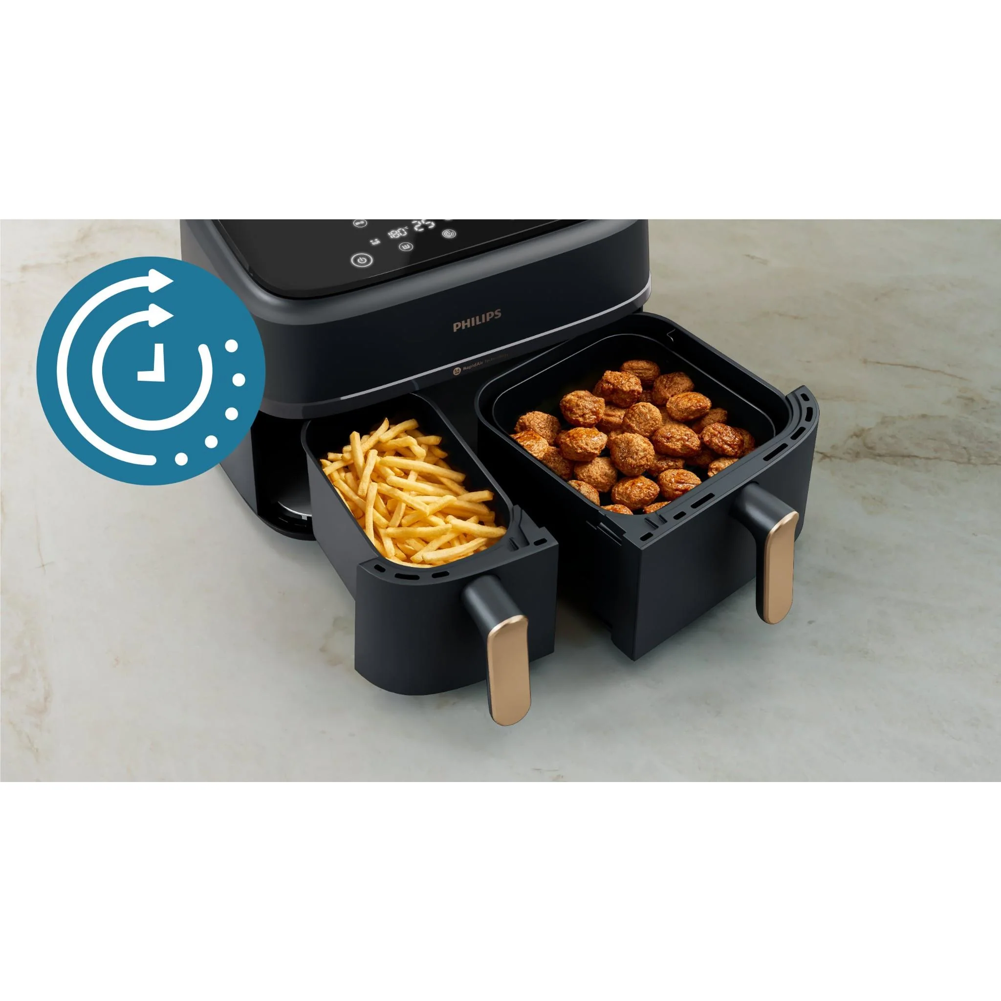 Philips 3000 Serie Dual Basket Airfryer XXL 9L (Grijs)