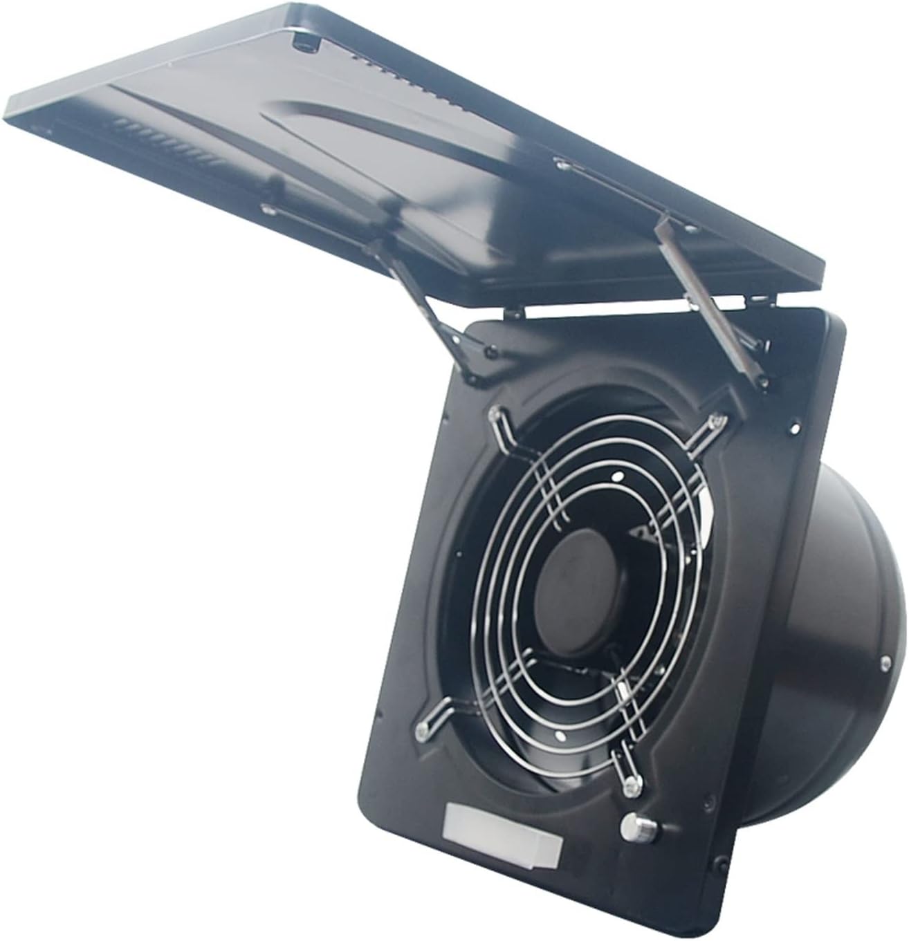 Badezimmer-Abluftventilator 25,4 cm Clamshell-Ventilator Haushalts-Küchen-Abluftventilator Hochleistungs-Dunstabzugshaube mit Abdeckung, stufenlose Geschwindigkeitsregulierung, schwarz, 100 W, 1218 CF