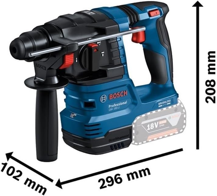 Bosch Professional 18V System Akku Bohrhammer GBH 18V-22 (mit SDS plus, KickBack Control und Vibration Control, inkl. GDE 18V-12, L-BOXX, ohne Akku/Ladegerät)