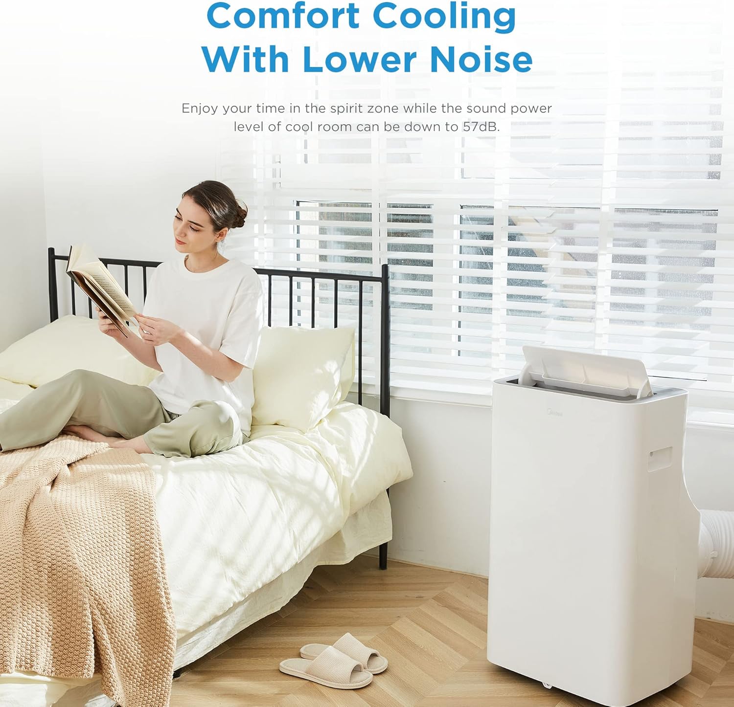 Midea Mobiles Klimagerät Real Cool 35, 12000 BTU, Raumgröße bis 117m³(43㎡), APP-Steuerung/Alexa/Google Home/IFTTT, Mobile, Weiß