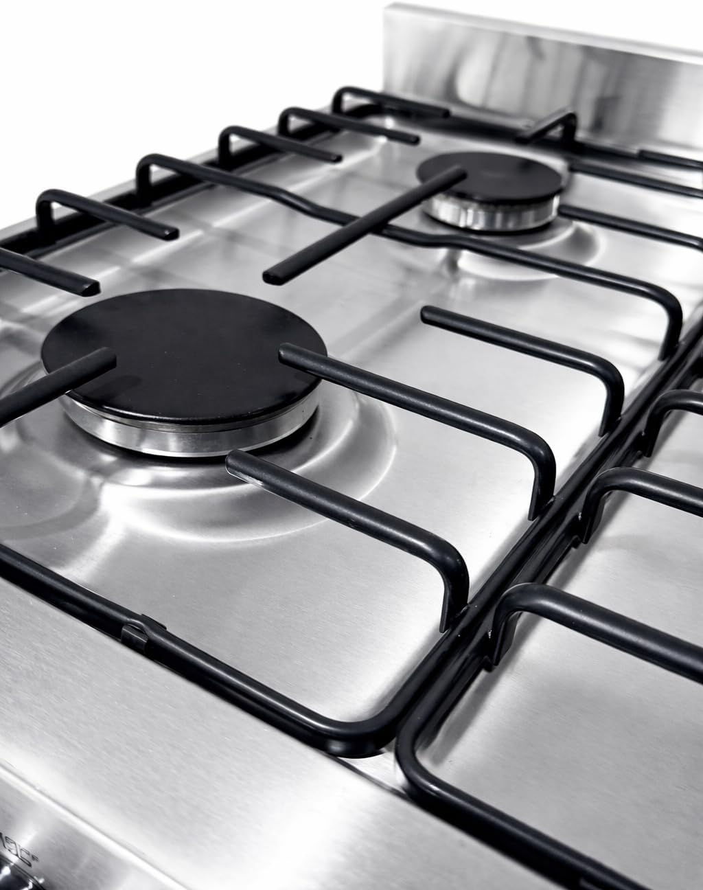 Gasline SHGE6060INX Standherd 60 cm Edelstahl mit Elektrobackofen, 4-flammigem Gaskochfeld, Grill und Drehspieß, elektrischer Zündung, Thermosicherung, für Erdgas und Flüssiggas geeignet