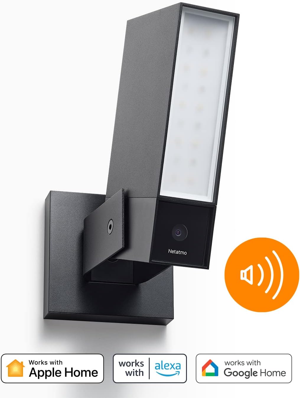 Netatmo AMZ Smarte Überwachungskamera für den Außenbereich mit 105 dB-Sirene, WLAN, Integrierte Beleuchtung, Bewegungserkennung, Nachtsicht, Ohne Abonnement, NOC-S-AMZ, 1080p