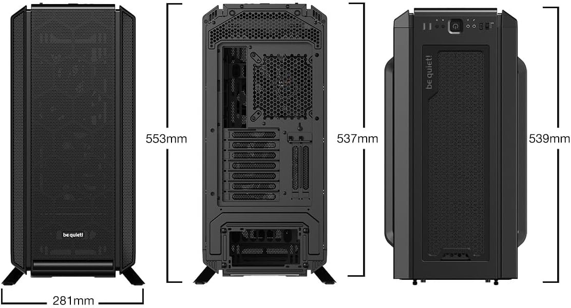 be quiet! Boîtier PC Silent Base 802 Black, 3 Ventilateurs Pure Wings 140 mm, 2 capots supérieurs et Avant interchangeables, Plateau de Carte mère découplé