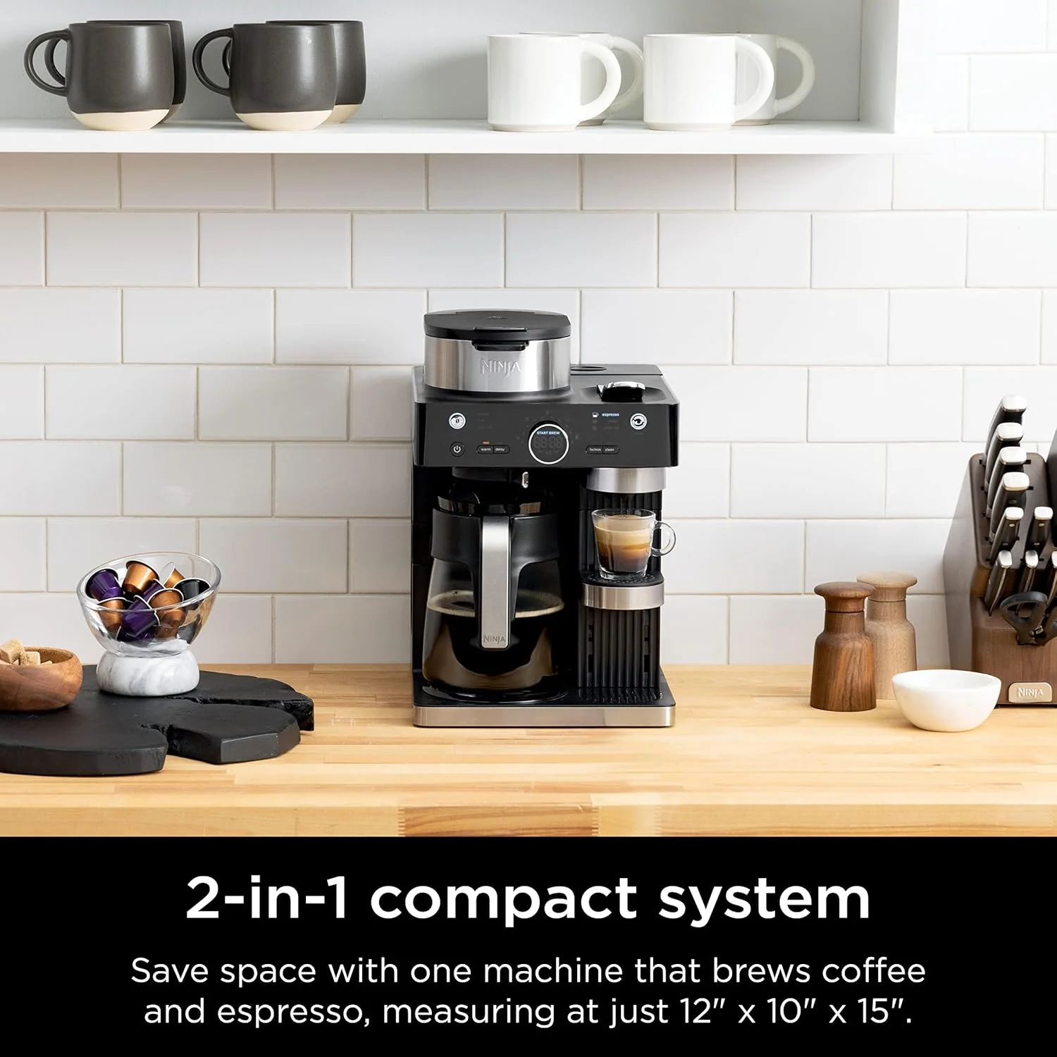 Ninja Espresso & Coffee Maker & Barista System, 3 Espresso Brew Styles