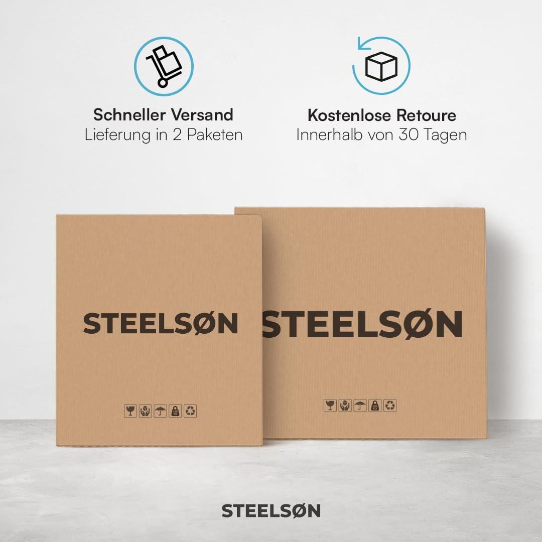 STEELSØN Diorus Mülltonnenbox 1er bis 240L abschließbar – Hochwertige Mülltonnenverkleidung 1 Tonne aus Stahl – Müllbox Müllcontainer Anthrazit - Mülltonnen Box wetterfest – Gerätebox mit Schloss