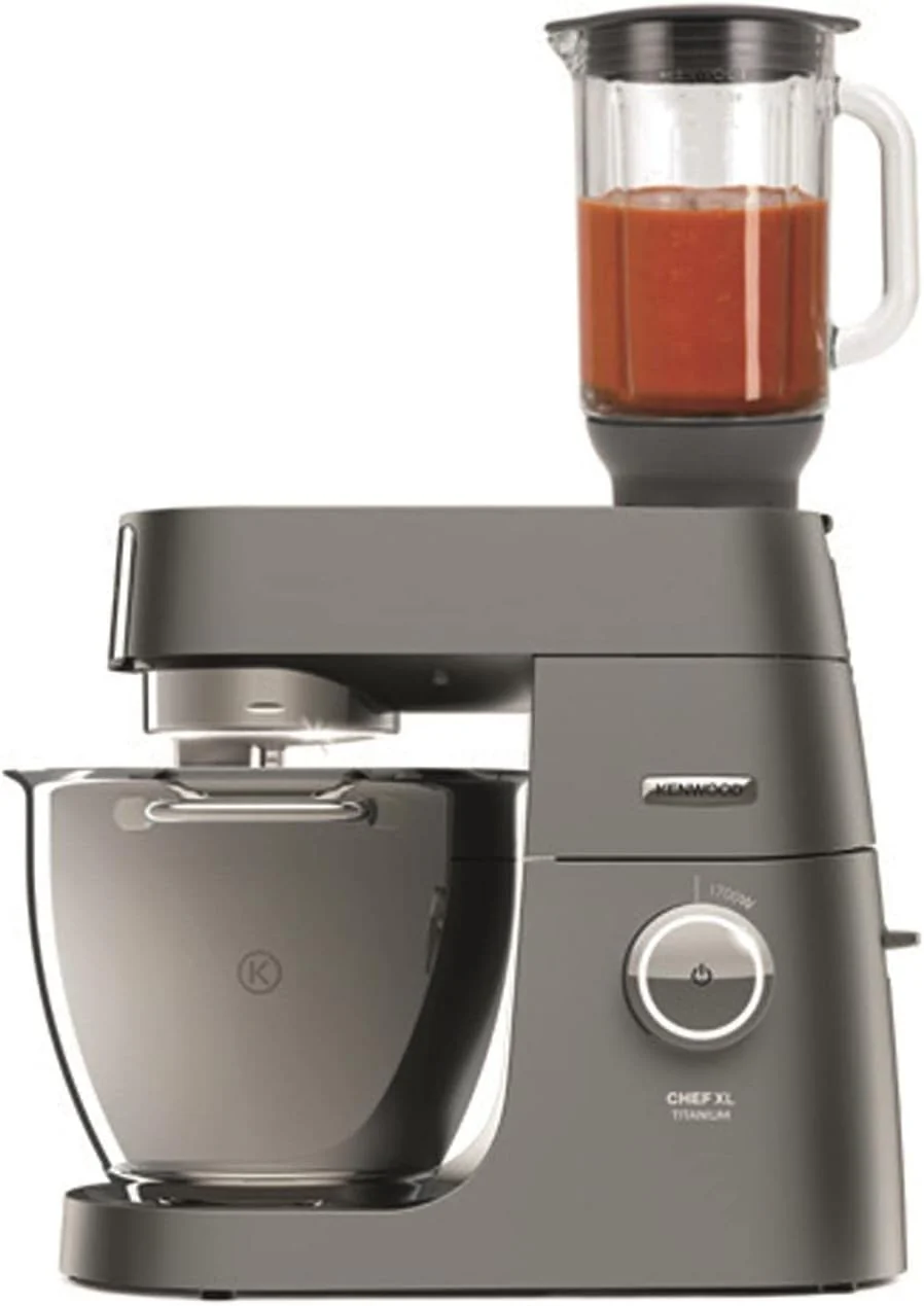 Kenwood Titanium Chef Baker KVL85.424SI Küchenmaschine mit integrierter Waage, inkl. 4-teiligem Patisserie-Set, 7 L und 5L Rührschüssel, stufenloser Geschwindigkeitsregler, 1200 W, Silber