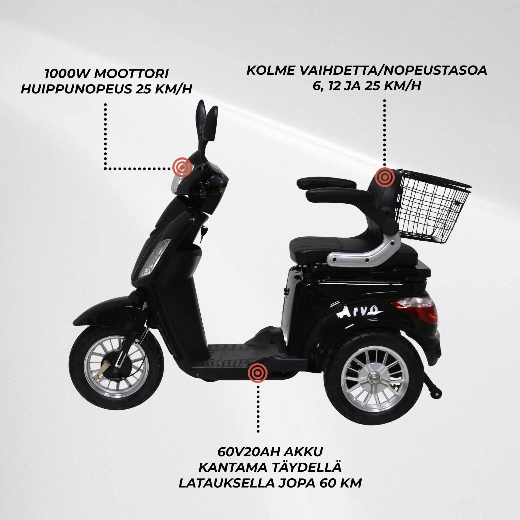 Arvo Seniorenmobil P300 Schwarz
