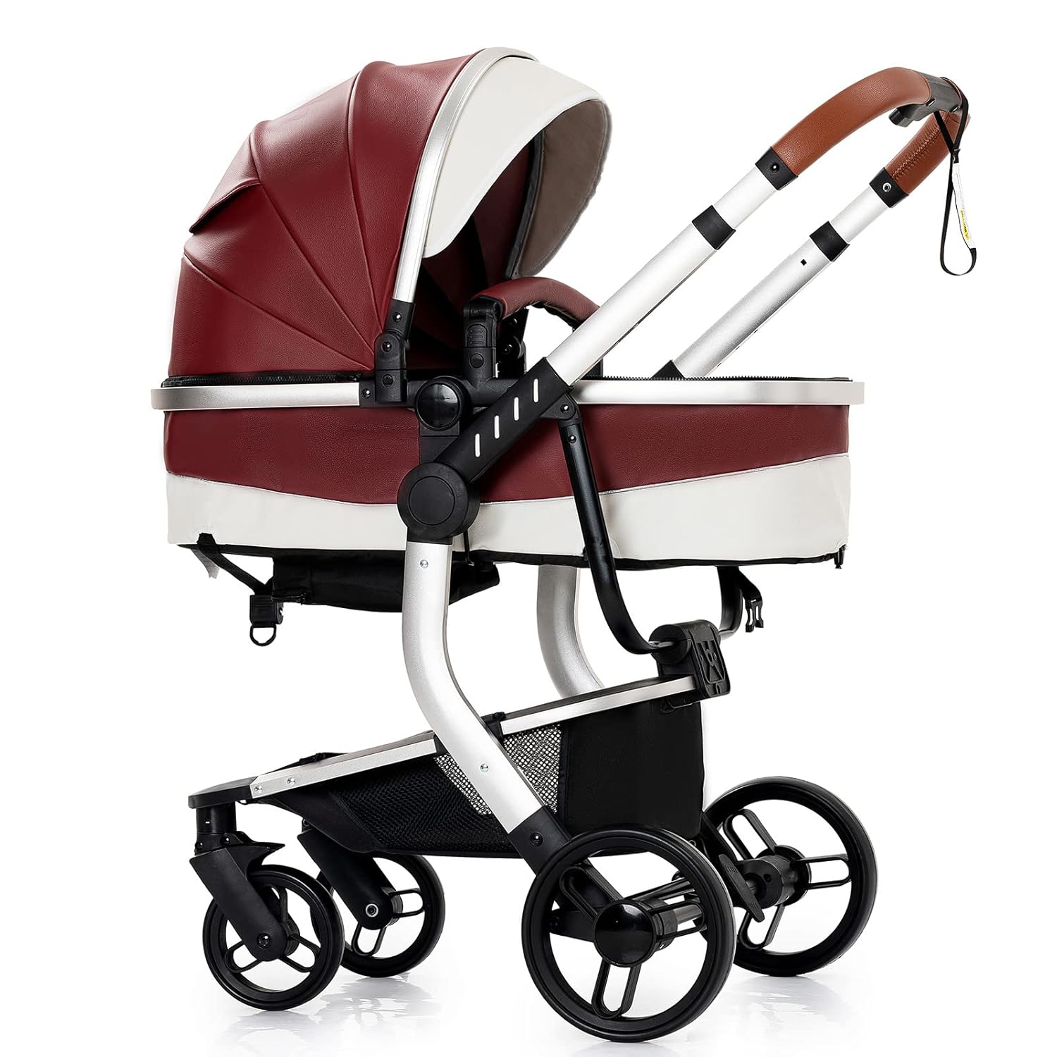 3 in 1 Kombikinderwagen 3 in 1 Reisesysteme Kinderwagen Infant Hochlandschaft Liegender Buggy Kinderwagen Neugeborenen Kinderwagen Faltbarer Standardkinderwagen (906 White)