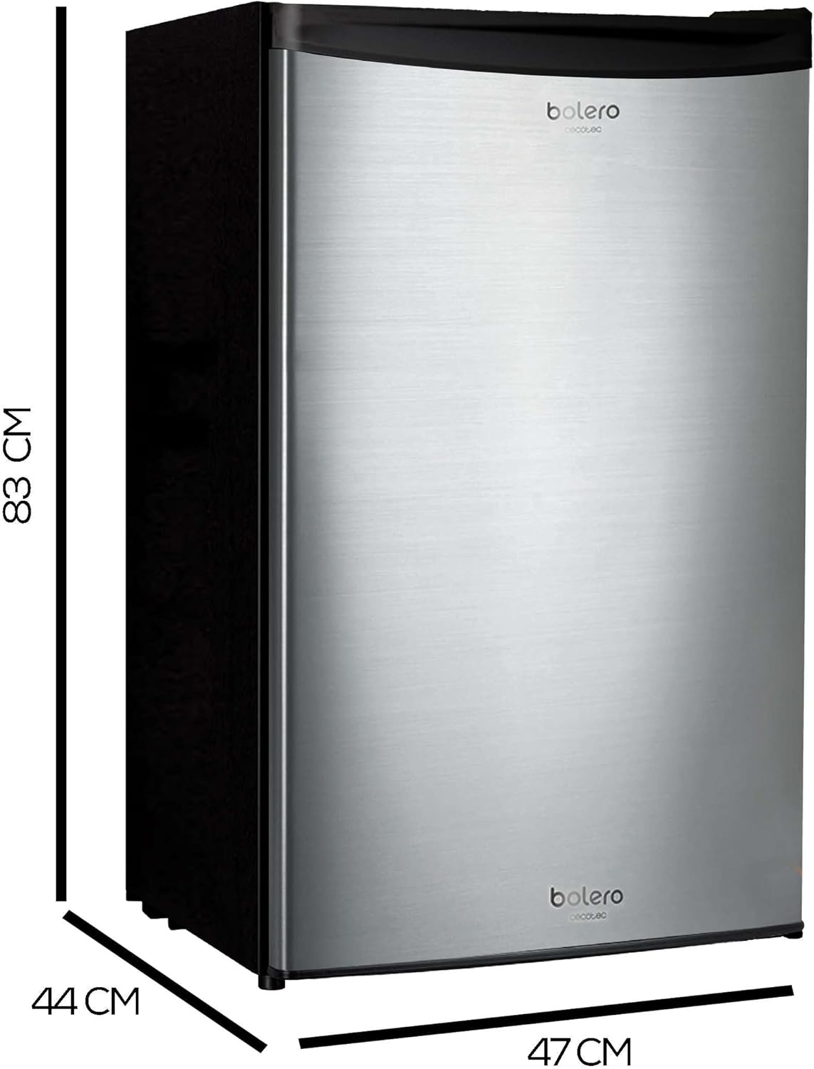 Cecotec Mini Frigo Bolero CoolMarket TT 90 Inox E. Mini Réfrigérateur compact 90 L, porte réversible, 5 niveaux de température, 5 étagères pour un rangement optimal.Classe E.