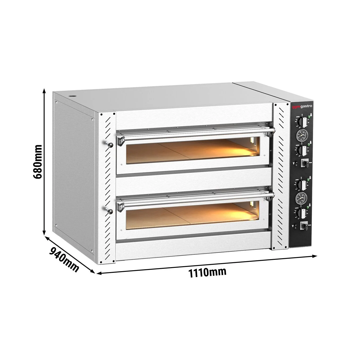 Elektrisk pizzaovn �C 4 + 4x 34 cm �C manuell