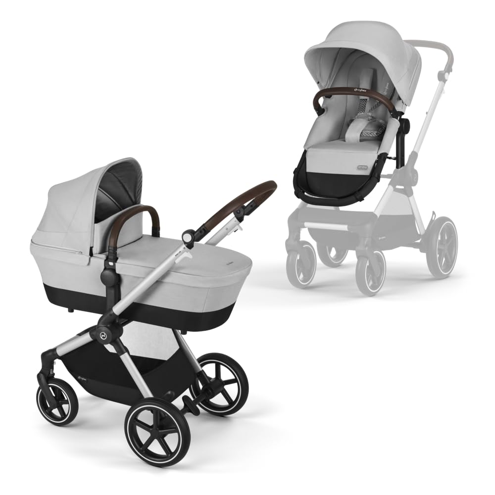 CYBEX Gold Kinderwagen EOS Lux 2-in-1, Reisesystem, Ab Geburt bis 22 kg (ca. 4 Jahre), Moon Black