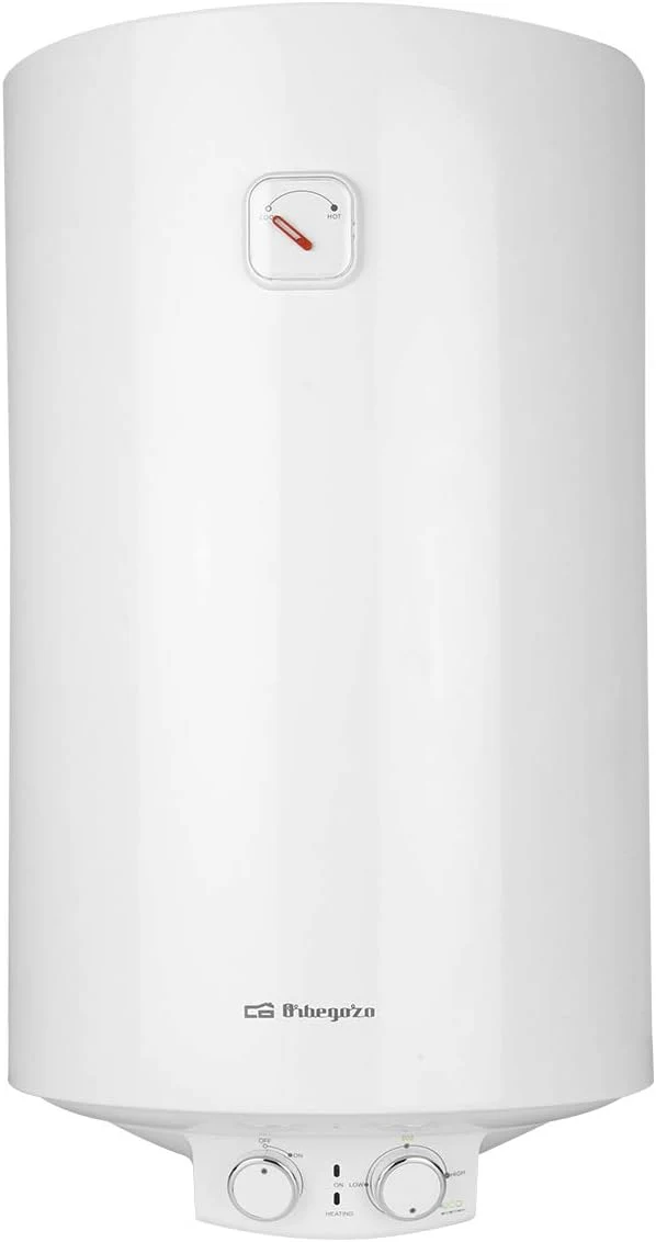 Orbegozo TRM 104 Termo eléctrico, 100 litros, bajo consumo, esmaltado vitrificado, función ON/OFF, ajuste ECO, IP-X4, temperatura máx. 75ºC, instalación vertical, 1500 W