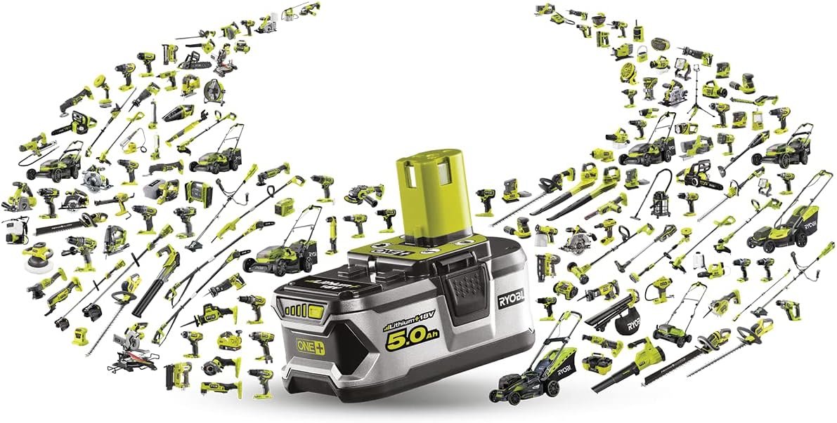 Bundle aus 18 V ONE+ Akku-Kettensäge RY18CS20A-125 + 18 V ONE+ Akku-Heckenschere RY18HT50A-0