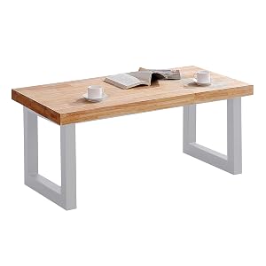 mesa roble salvaje y blanco