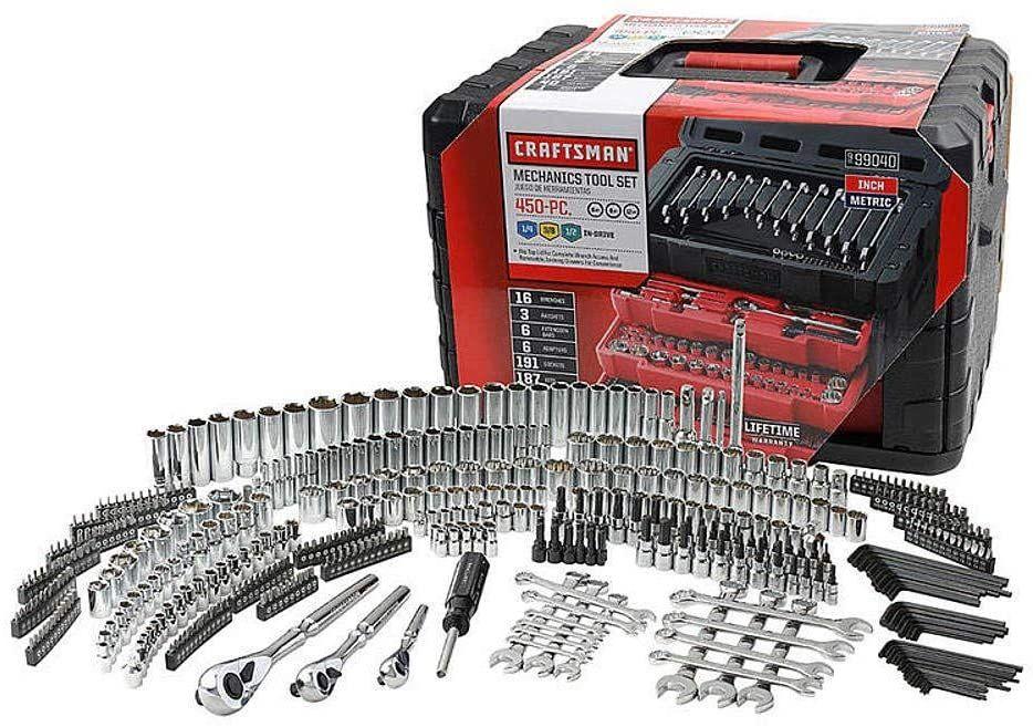 2025 Craftsman 450-delige Mechanic Gereedschapsset met Ratels en Steeksleutels | SAE & metrisch | Voor professionals en doe-het-zelvers
