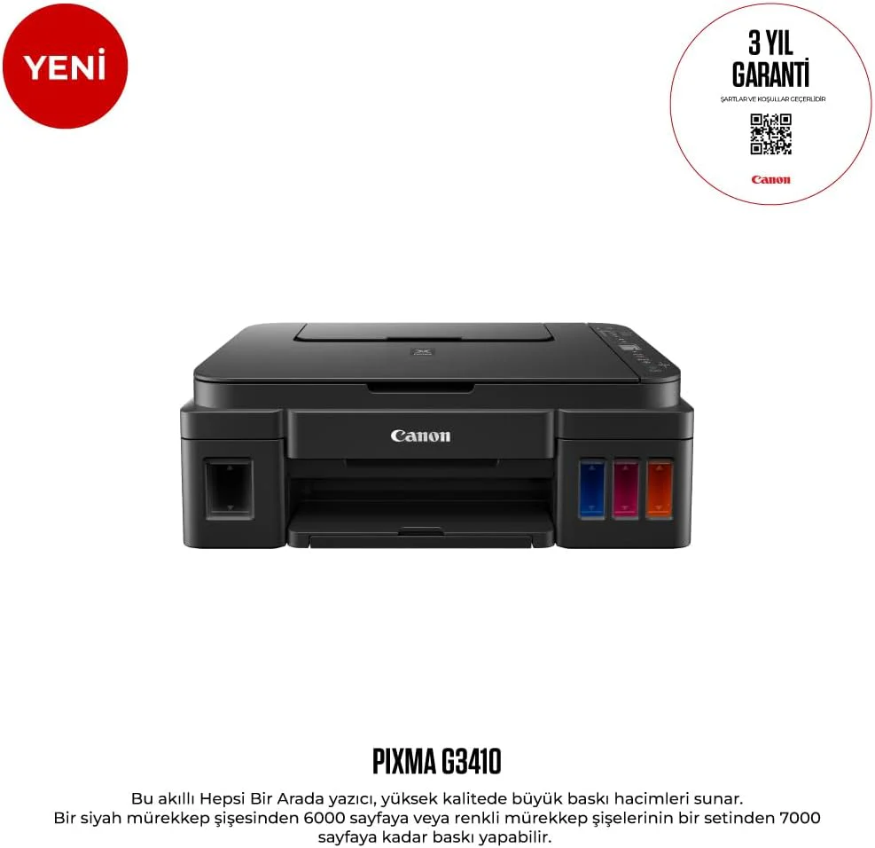 Canon PIXMA G3410 multifunctionele inkjetprinter met navulbare tanks, zwart