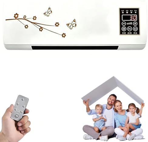 Wandmontage Klimaanlage mit Fernbedienung, 1800W Dual-Mode-Heizungskühler Lüfter für Raum, leise tragbare Klimaanlage mit Timer, energieeffiziente Kühlung für Home Office Schlafzimmer