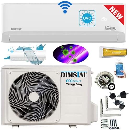 18000 BTU 5,3 kW ULTRA PLUS - Split Klimaanlage + Heizung ECO Smart WiFi/UV-C/Self-Clean/Follow Me komplett Set leise inkl. 3m Leitungen