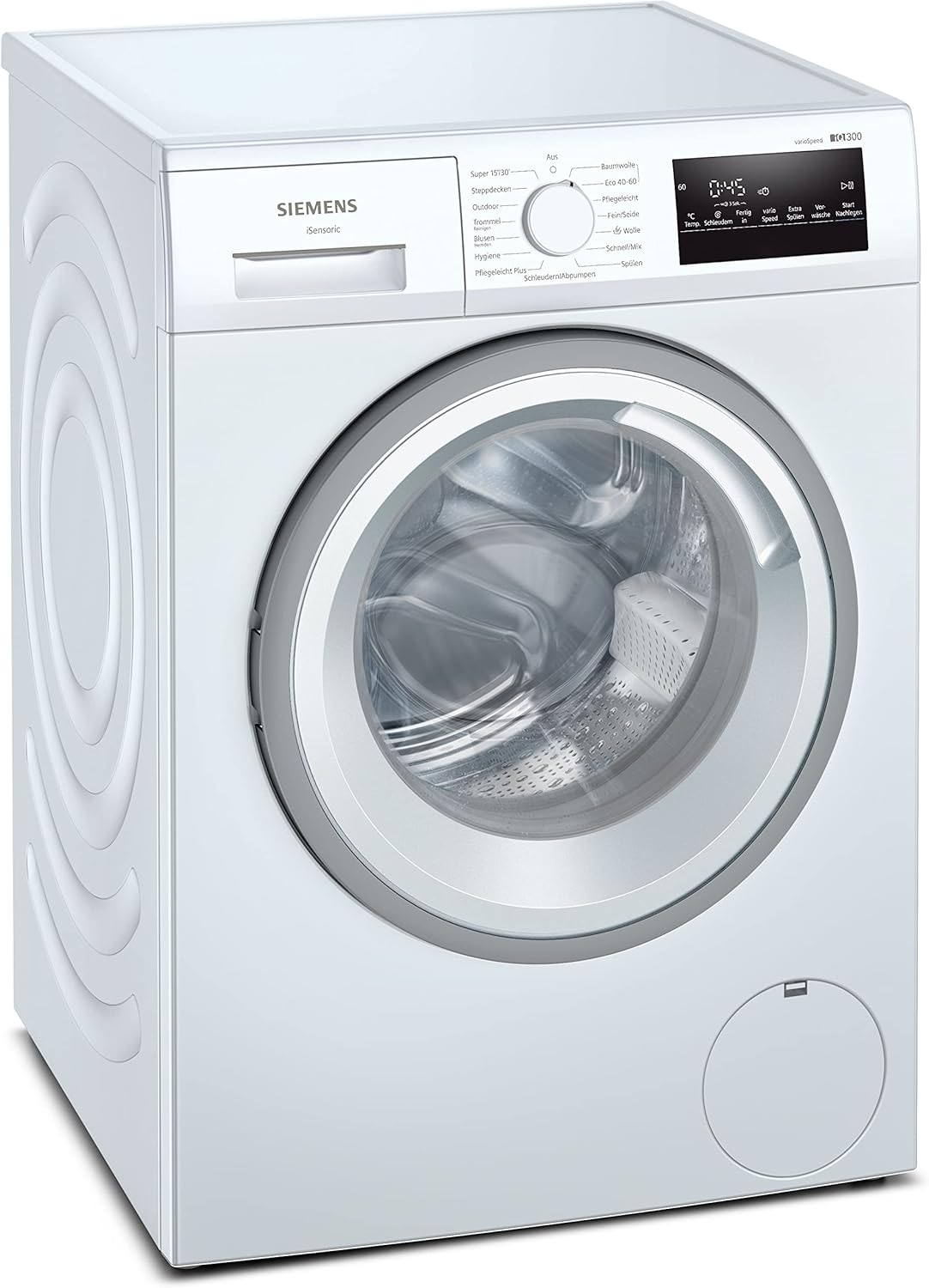 Siemens WM14N223 Waschmaschine iQ300, Frontlader mit 7kg Fassungsvermgen, 1400 UpM, speedPack L, LED-Display,Outdoor-Programm, Wei, 60cm