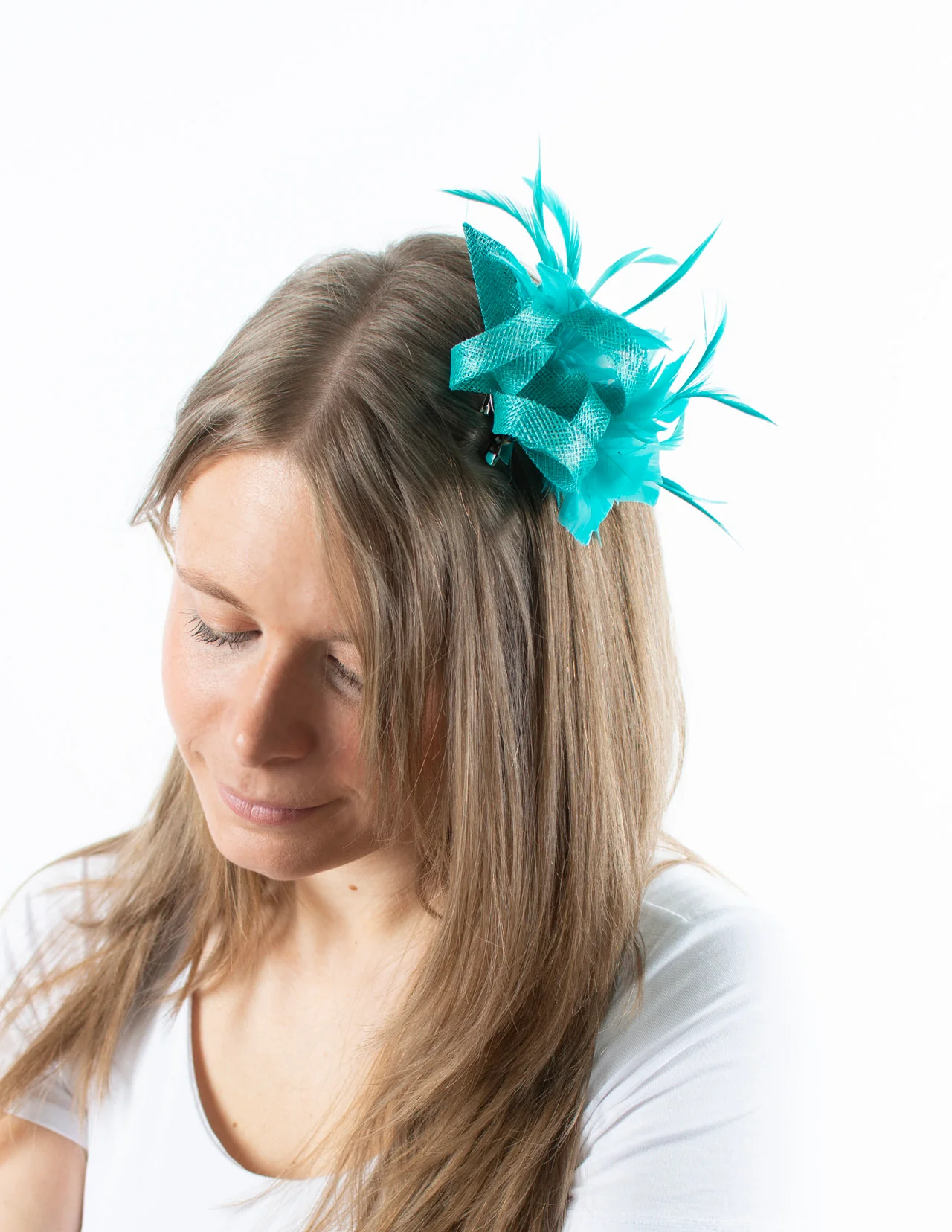 Fascinator | Small Feather Brooch | Turquoise