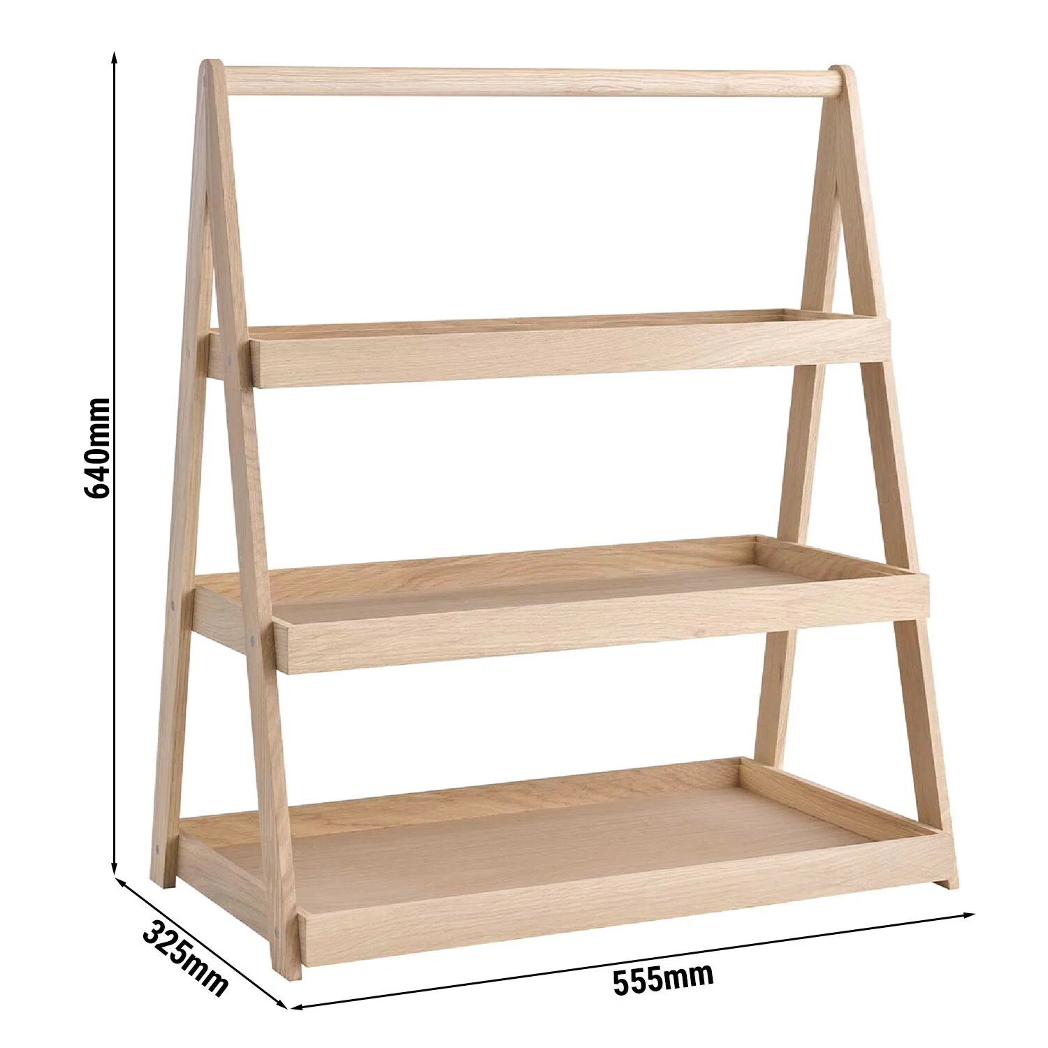 Etasjefat - VALO - i eik - firkantet - 555x325 mm - 3-etasjes - H?yde: 640 mm