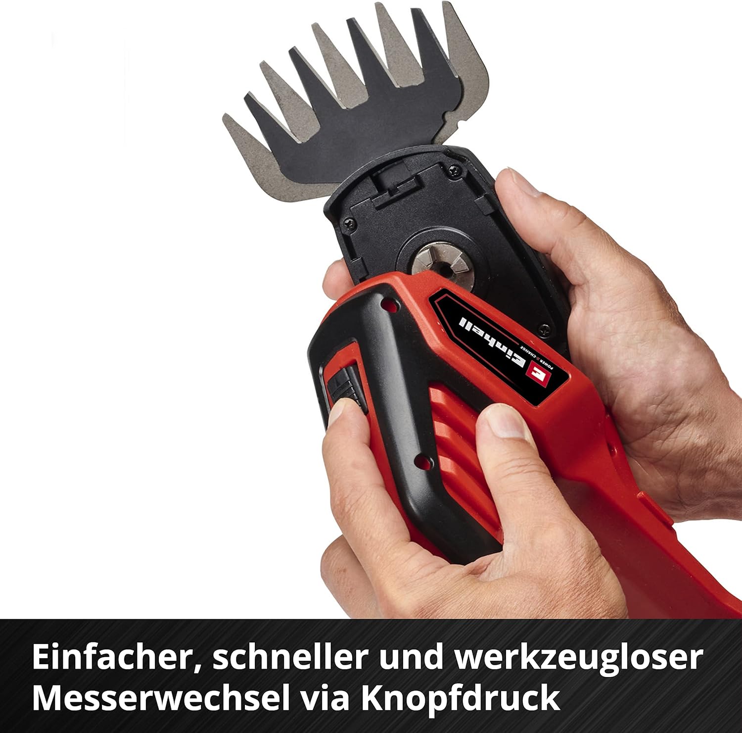 Einhell Akku-Gras- und Strauchschere GE-CG 18/100 Li-Solo Power X-Change (Li-Ion, 18 V, Schnittbreite Grasscherenmesser 100 mm, Strauchscherenmesser 200 mm, ohne Akku und Ladegert)