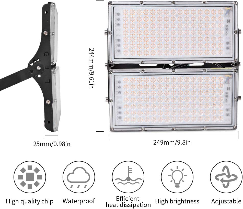 Sararoom 200W LED Strahler Außen, Superhell 20000LM LED Scheinwerfer Aussenstrahler, IP65 Wasserdicht Flutlicht 3000K Warmweiß Fluter, LED Strahler für Garten Terrassen Hof Garage Sportplatz,10Pack