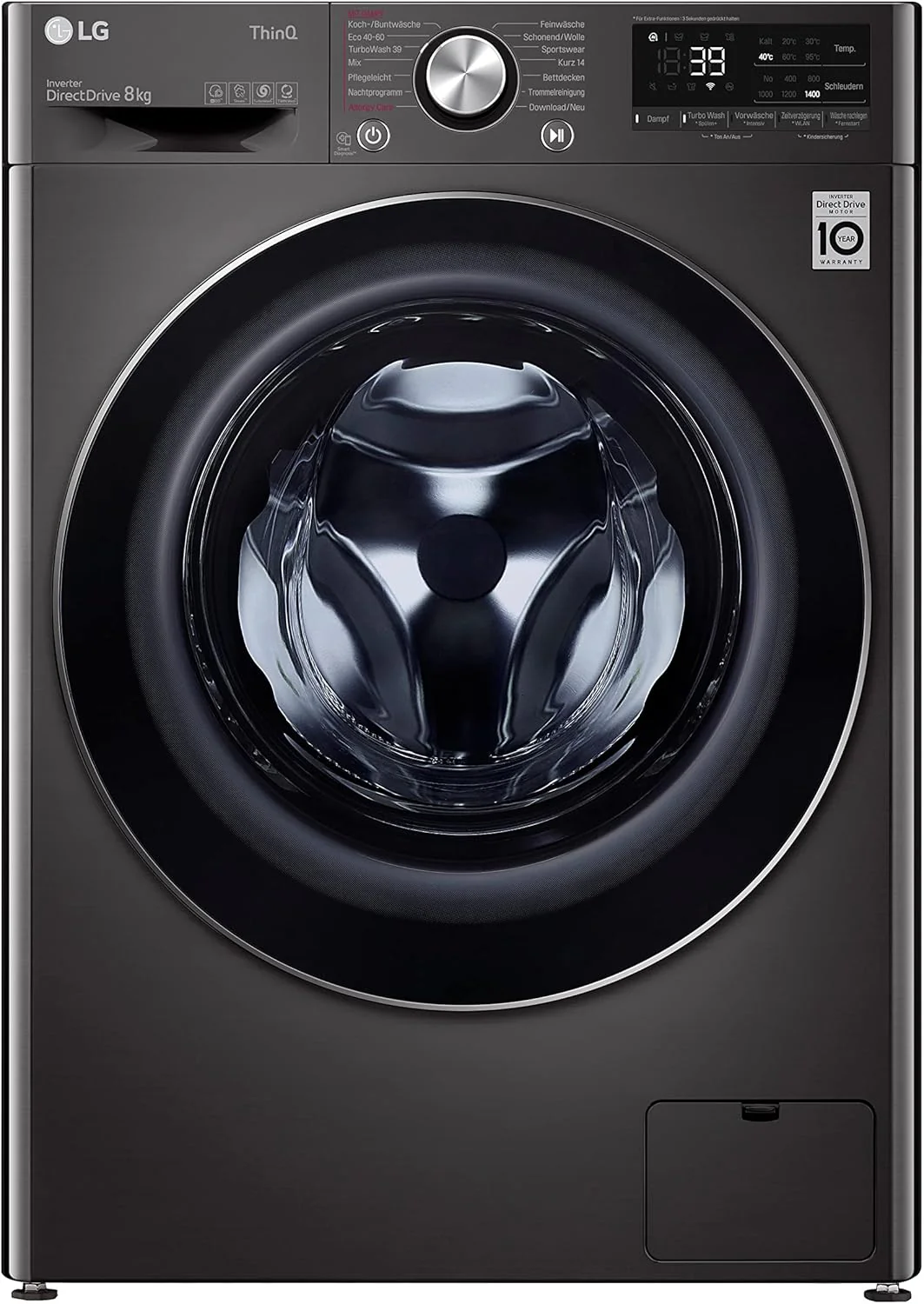LG F4WV7080, Klasse A, Voorlader Wasmachine 8 kg, 1400 tpm, AI Direct Drive, Wi-Fi, Dieptereiniging met Stoom, Grote Capaciteit, TRIPLE A, Veiligheidsglas Buitendeur, 62 x 60 x 85 cm ? Wit