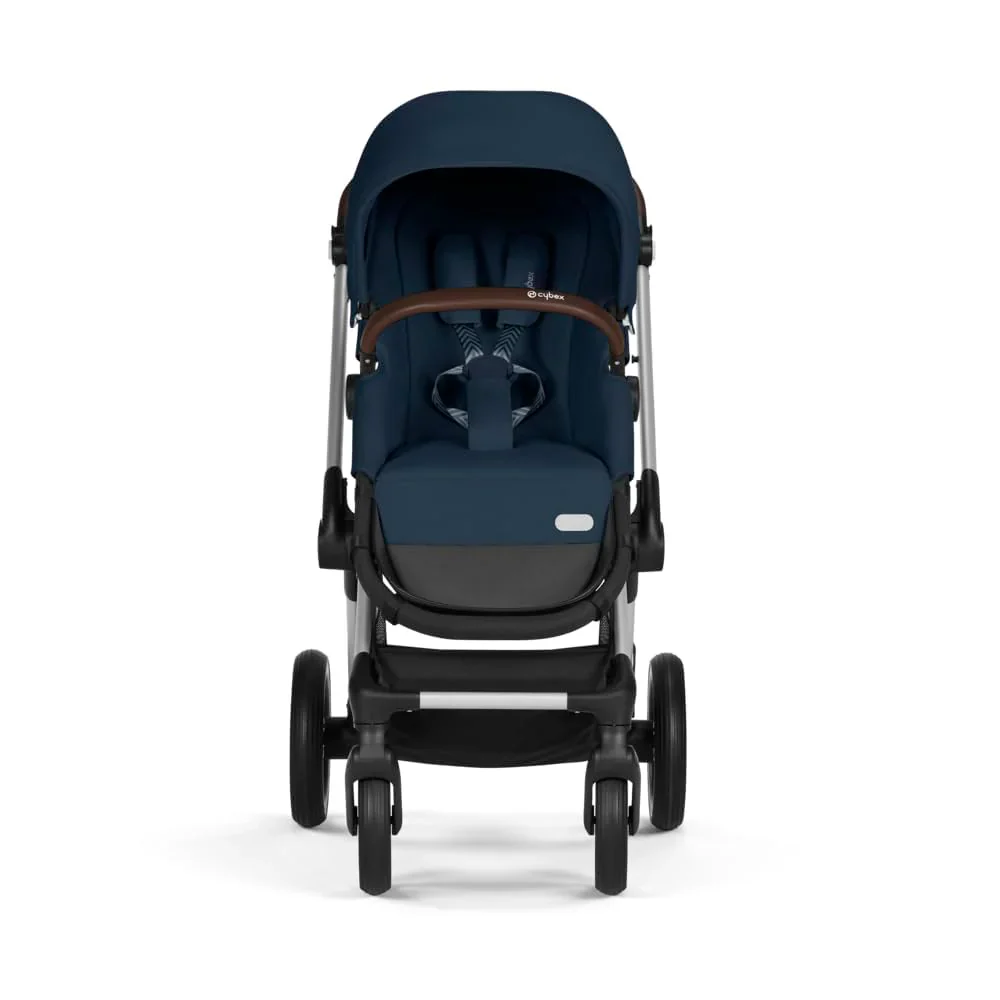 CYBEX Gold Kinderwagen EOS Lux 2-in-1 mit Babyschale Aton B2 i-Size und Babyschalen-Adapter, Reisesystem, Ab Geburt bis 22 kg (ca. 4 Jahre), Moon Black (Schwarz)