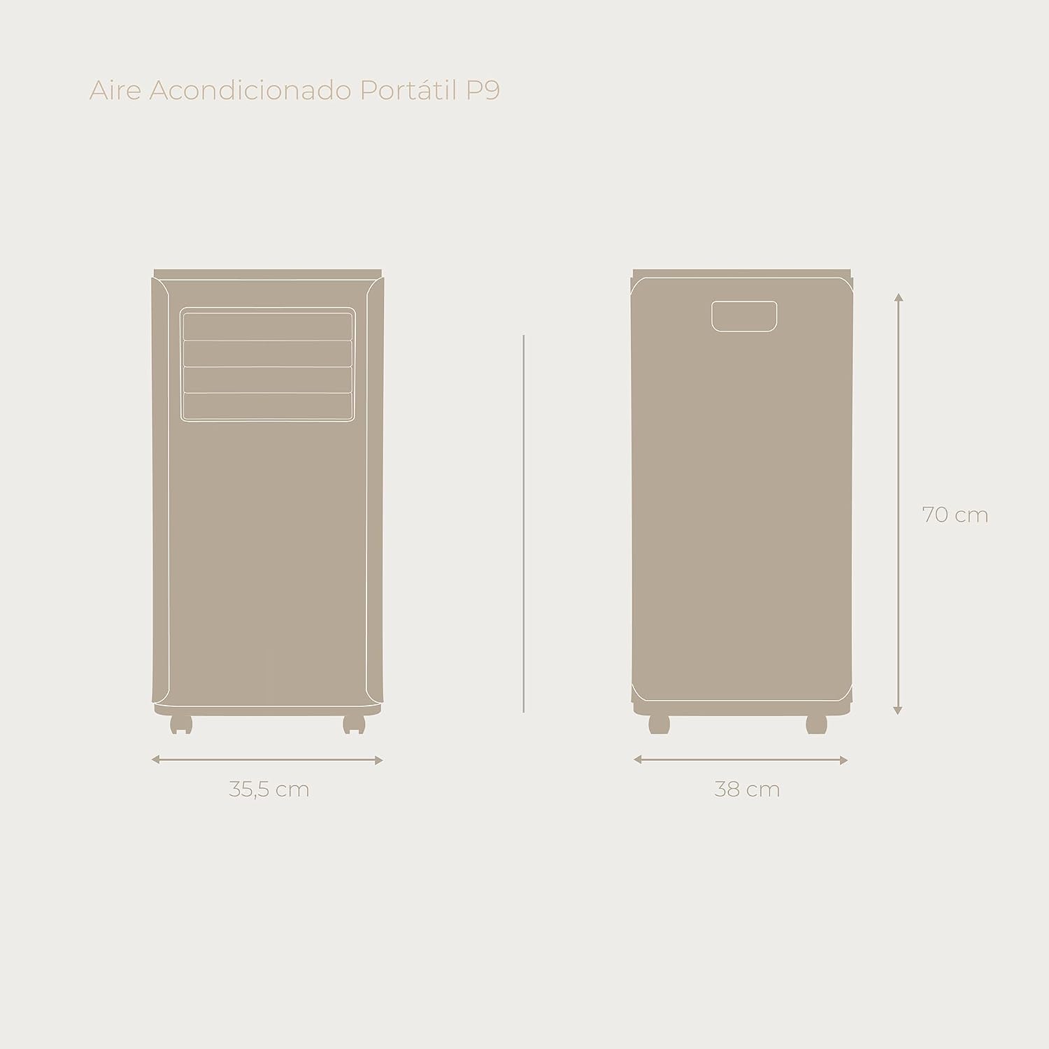 EVVO Aire Acondicionado Portatil 3 in 1, 9.000 BTU, con Mando a Distancia, Superficie 20m2, Clase Energética A, Kit instalación en ventana (Modelo: Clima P9 Blanco)
