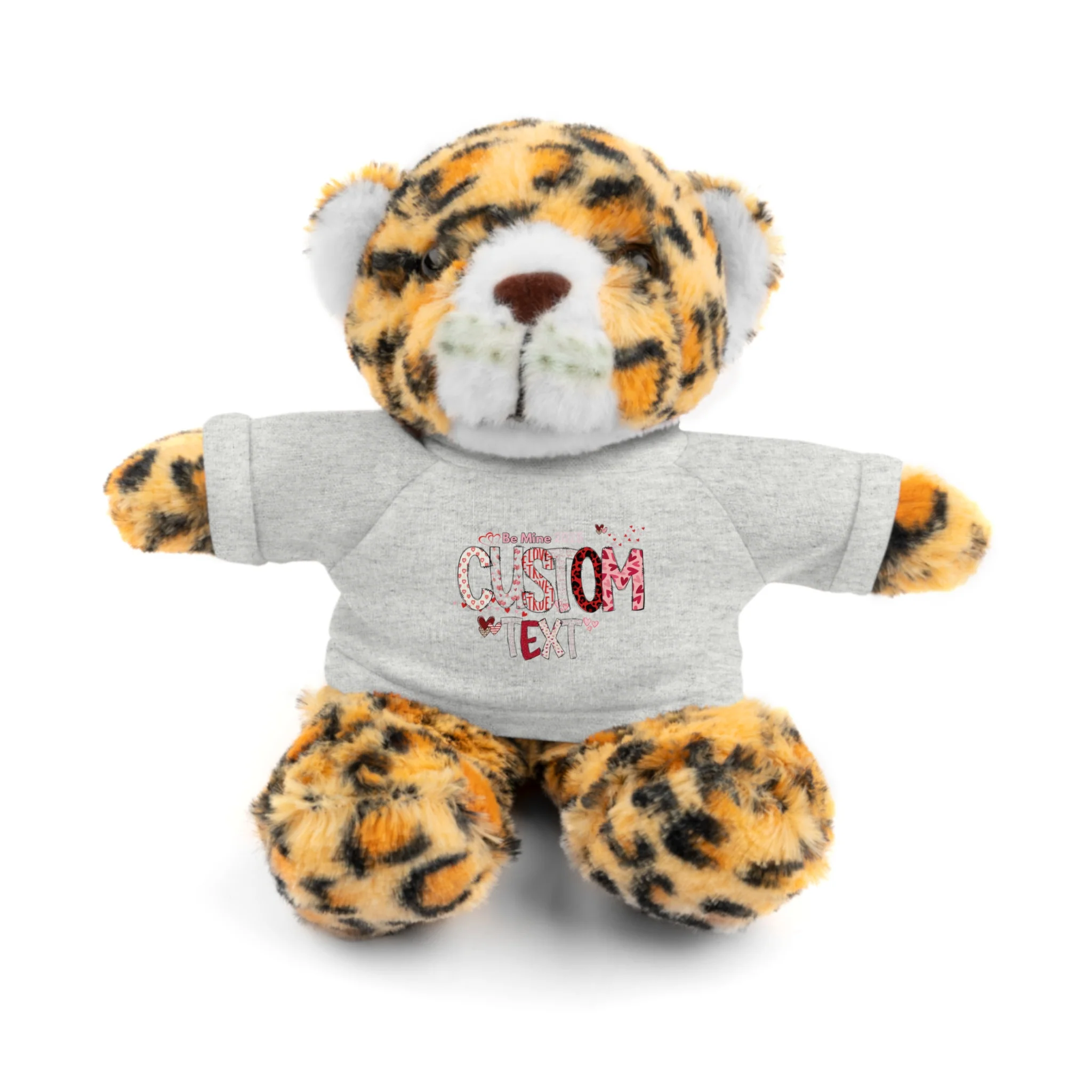 Stuffed Animals with Tee, Custom Text, Valentines Gift bear