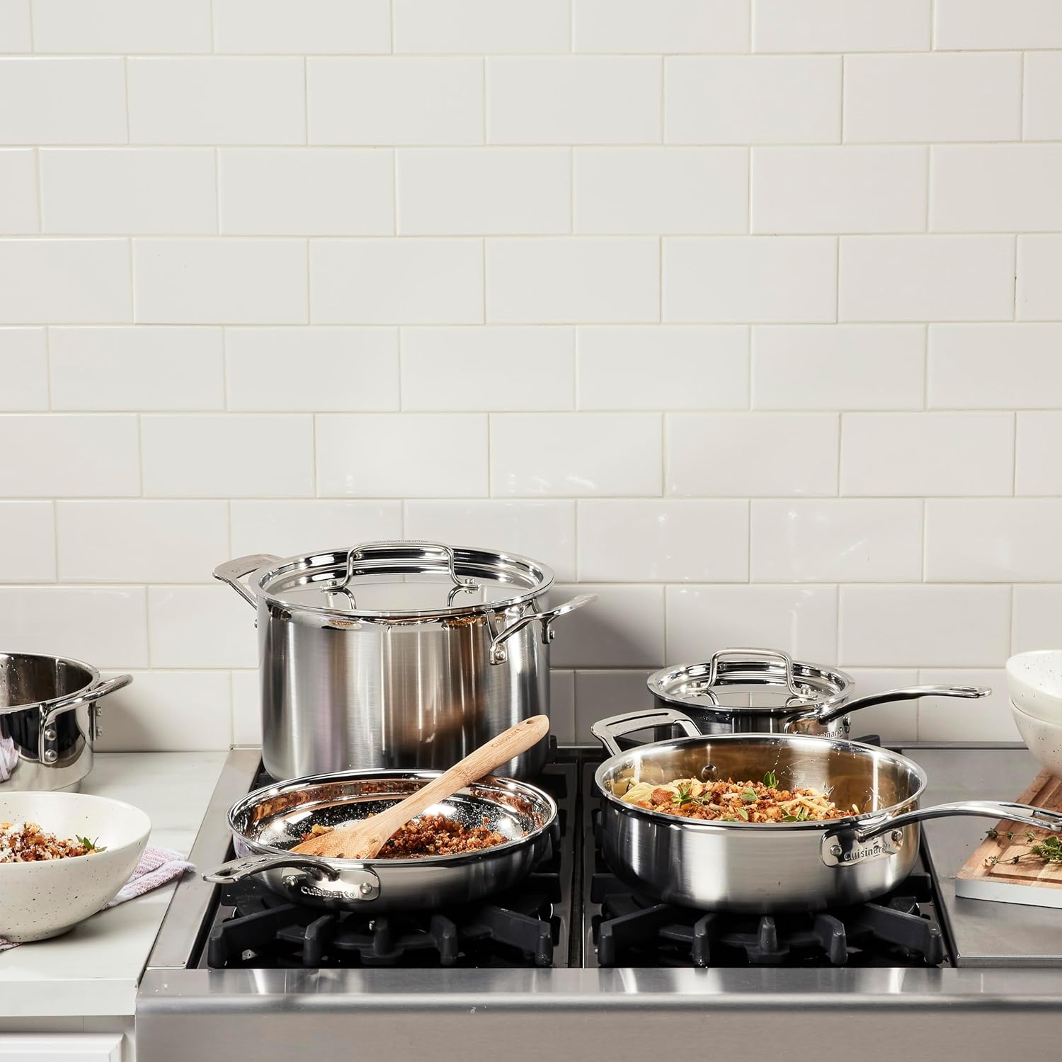 Cuisinart MultiClad Pro 13-Piece Stainless Steel Cookware Set, Silver