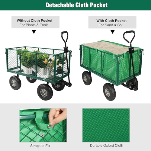 campMax Carrelli da giardino in acciaio a maglia, carrello da giardinaggio estraibile resistente con ruote e lati rimovibili, verde : Amazon.it: Giardino e giardinaggio