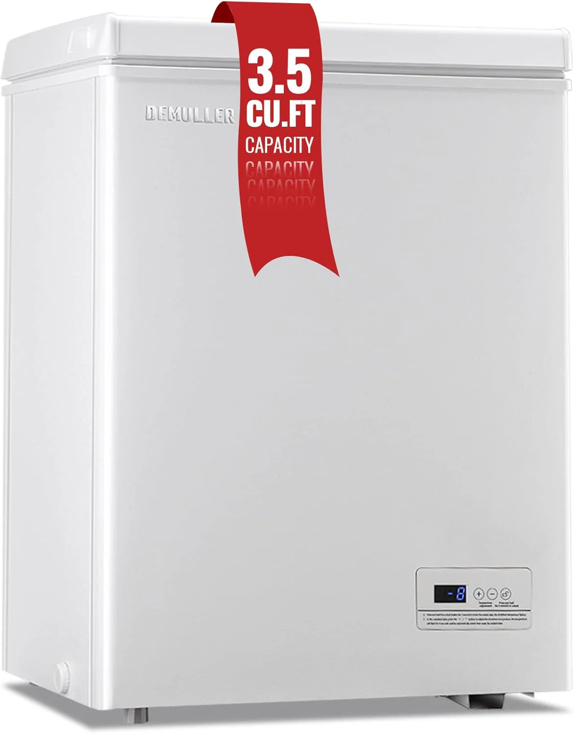 Chest Freezer 5.0Cubic Feet Deep Freezer Freestanding Freezers Removable Stainless Steel Basket